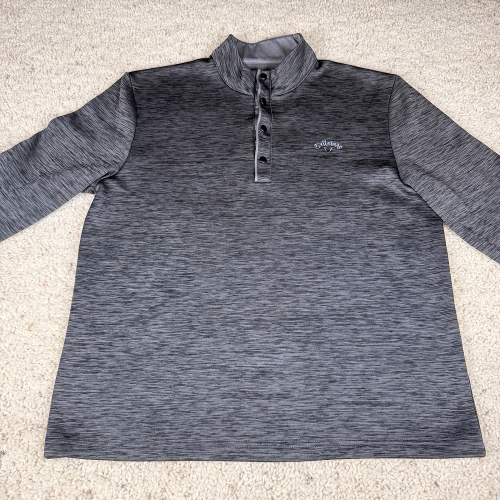 Callaway‎ 1/4 Button Pullover Gray Fleece Lined Men's Size Large